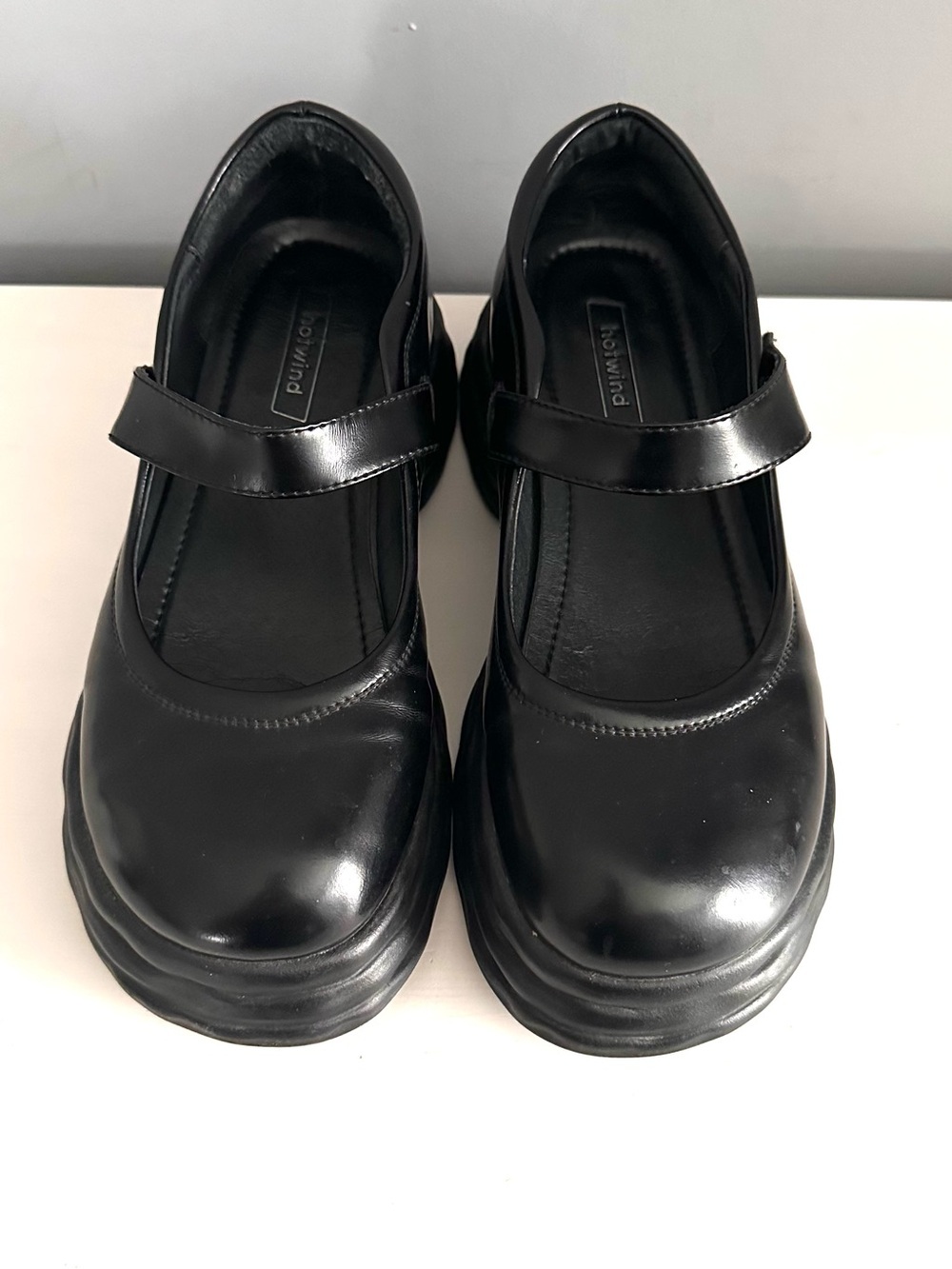 HOTWIND - Women’s, Black, Mary Jane, Platform, Chunky, Size 7, Velcro Strap